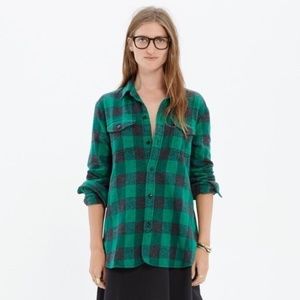 Madewell Green Buffalo Check Flannel Shirt Shirt